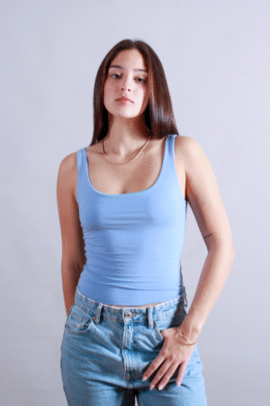 TANK TOP LARGO CELESTE LILA
