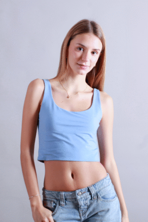 TANK TOP CORTO CELESTE LILA