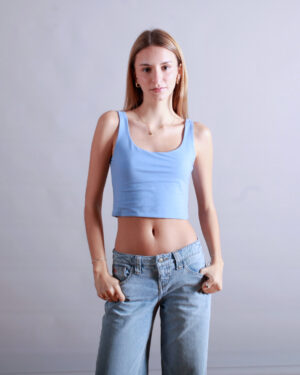 TANK TOP CORTO CELESTE LILA