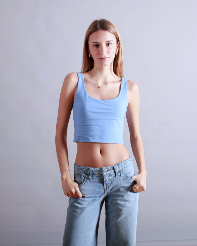 TANK TOP CORTO CELESTE LILA