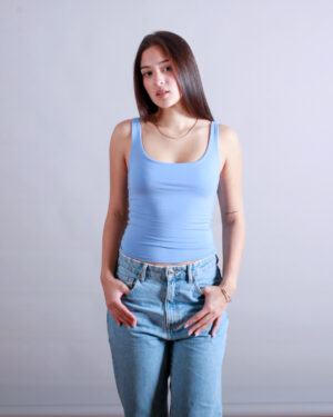 TANK TOP LARGO CELESTE LILA