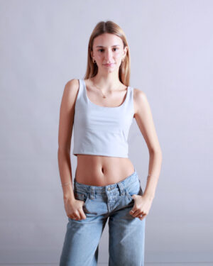 TANK TOP CORTO GRIS