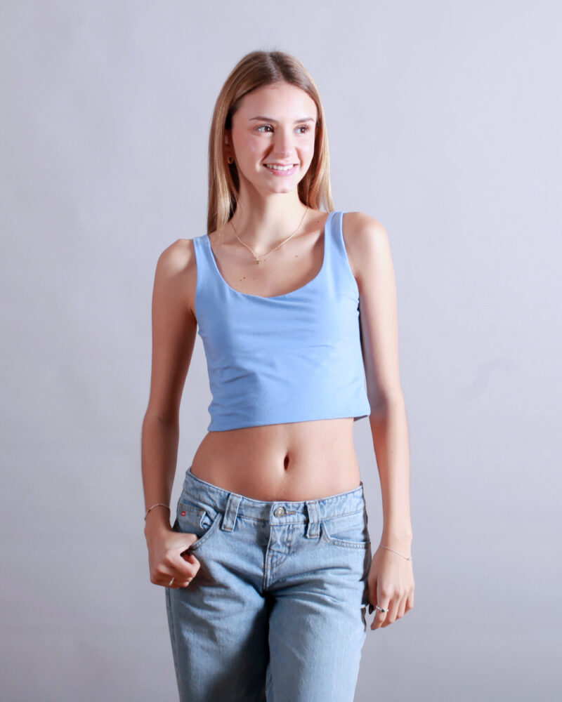 TANK TOP CORTO CELESTE LILA - Image 4