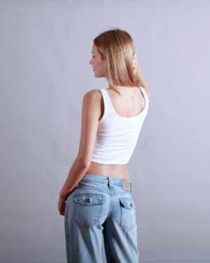 TANK TOP CORTO BLANCO - M - L