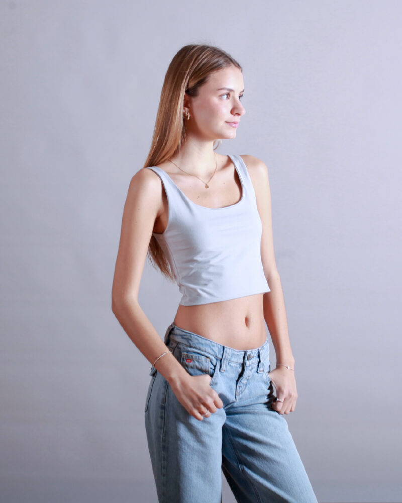 TANK TOP CORTO GRIS - Image 3