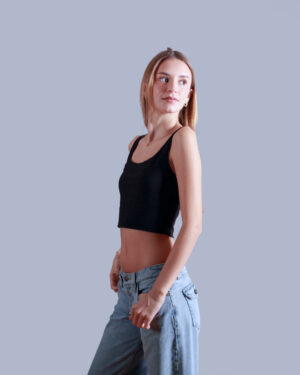 TANK TOP CORTO NEGRO - M - L