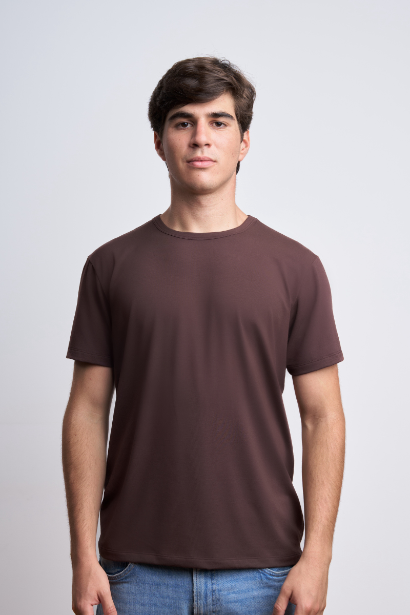 POLO MANGA CORTA MARRÓN